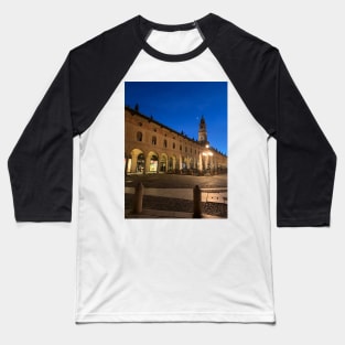 Medieval Historical Romantic Moon Night Bell Tower Italy Baseball T-Shirt